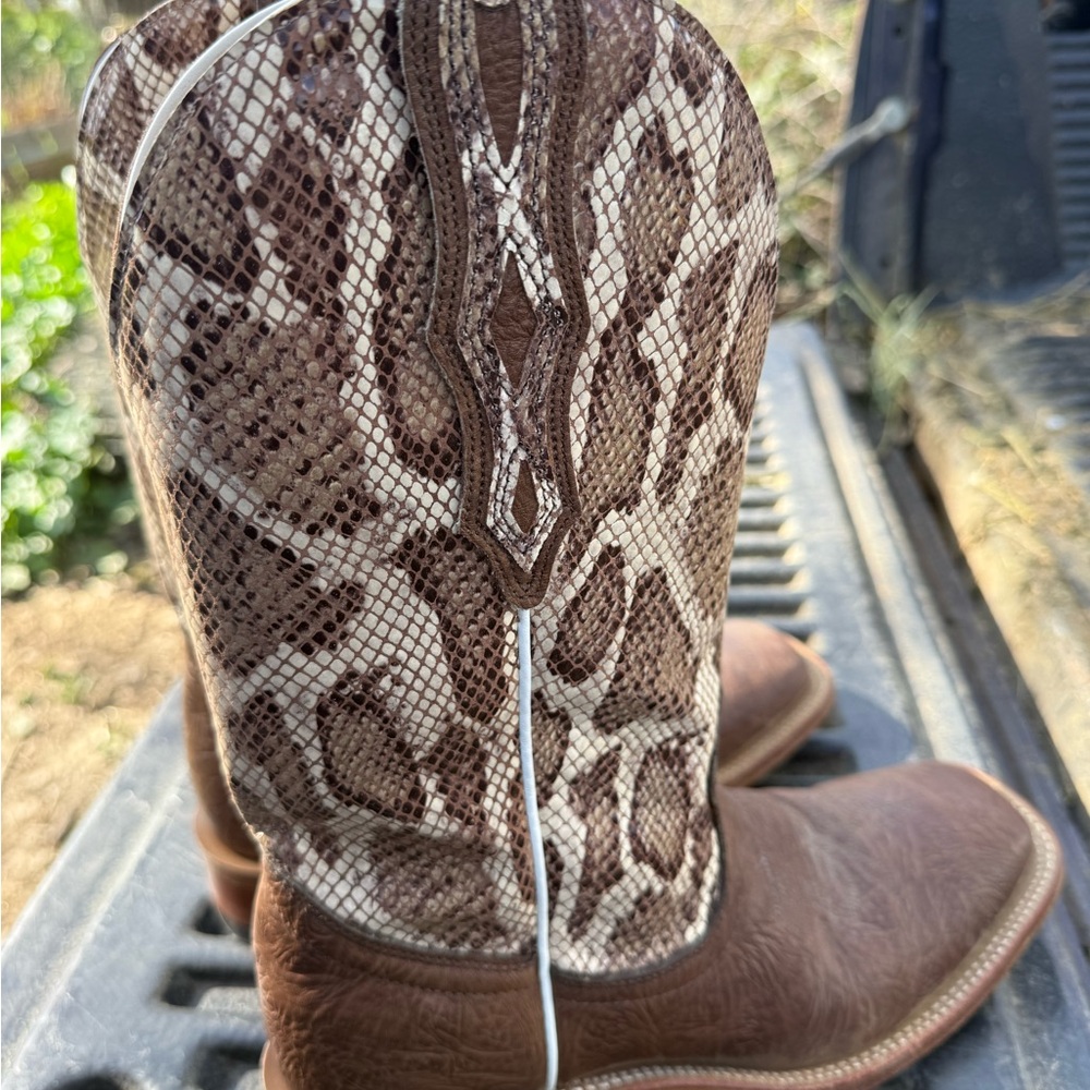 Women’s Boulet Brown leather and Snake boots 6.5 C - Picture 4 of 7